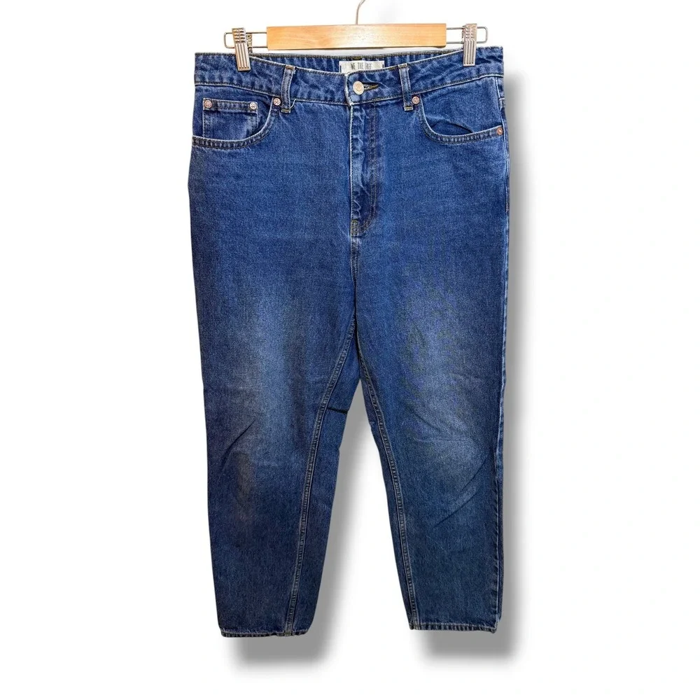 We The Free Free People Jeans Womens 31 Blue High Rise Mom Tapered Rigid Denim